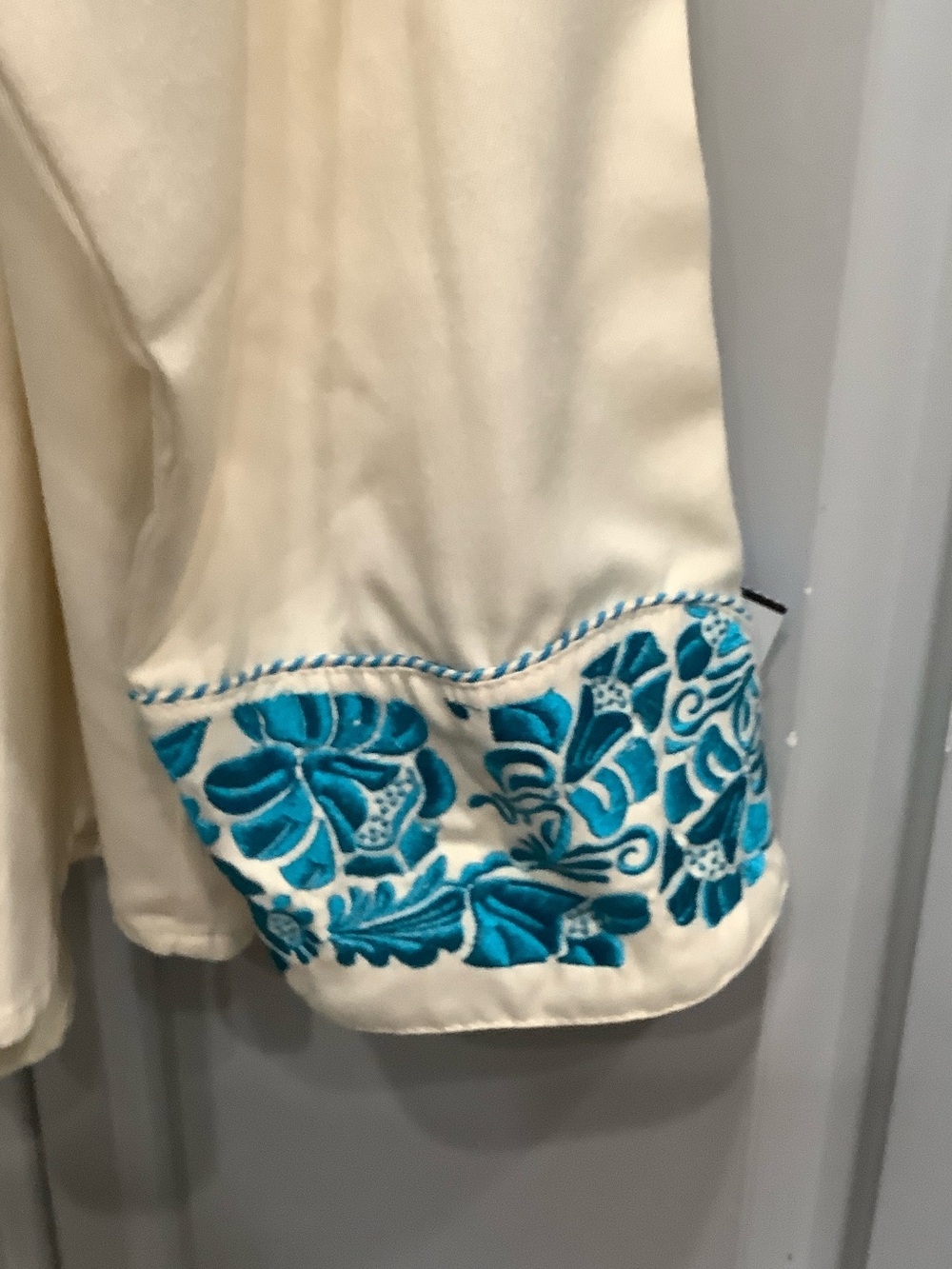 Scully Men’s Southwestern Teal Floral Embroidery Pearl Snap Shirt 4X - Picture 6 of 13